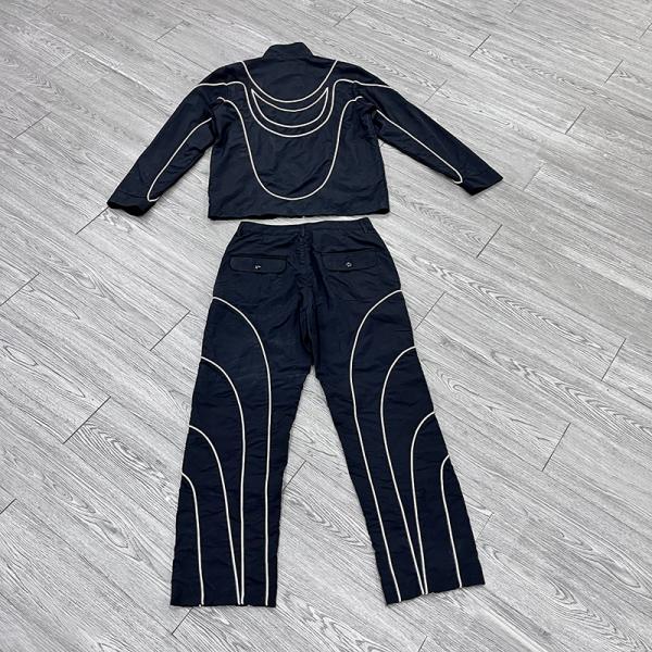 Veste coupe-vent en nylon réfléchissant 3m personnalisée, patch brodé, rayures, veste coupe-vent légère streetwear, survêtement homme