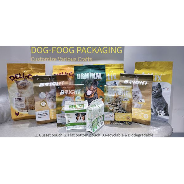 Pouch Shaped Pet Food Packaging Safe UV Resistant And Easy Tear
