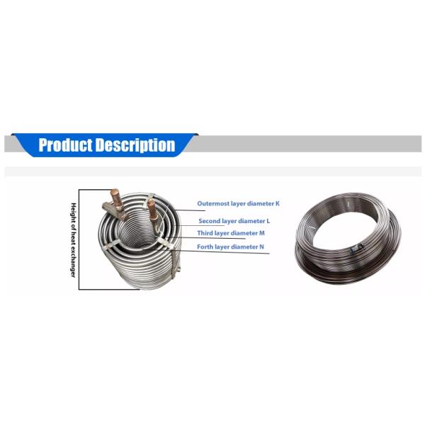 4.5m3/H Air Conditioner Heat Exchanger Stainless Steel Tube 304L Coil Evaporator