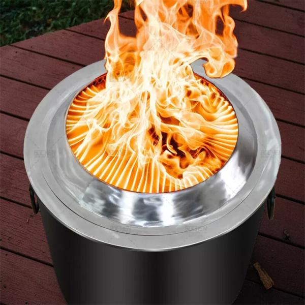 SS304 charcoal  brazier stove smokeless portable camping fire pit 1mm Thickness