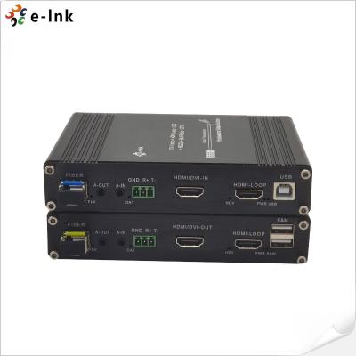 prolongamento video da fibra de 1080P HDMI para com o áudio de KVM RS232