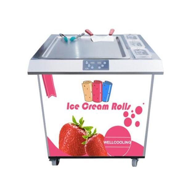 High Efficiency High Quality Single Round Pan Fried Freeze Ice Cream Roll Machine