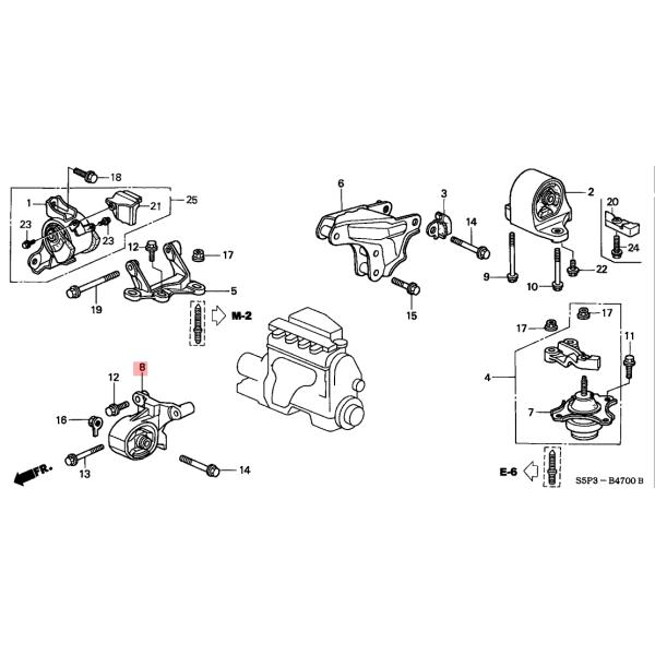 Stopper Front Engine Mount 50840-S5A-010 For Honda Civic 2001-2005 MT