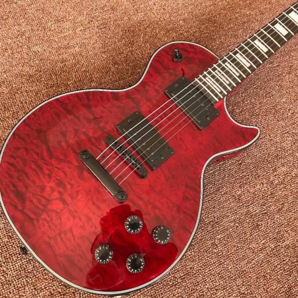 New custom Electric guitar Hot Selling red color Electric Guitar 6 Strings Guitars with black binding and black hardware