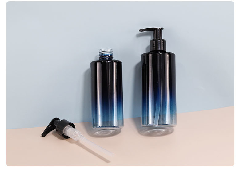 PET Cosmetic Shampoo & Shower Gel Bottles with Pump Sprayer Screen Printing JJC-002 Model-Factory Direct Supply (200-500ml)