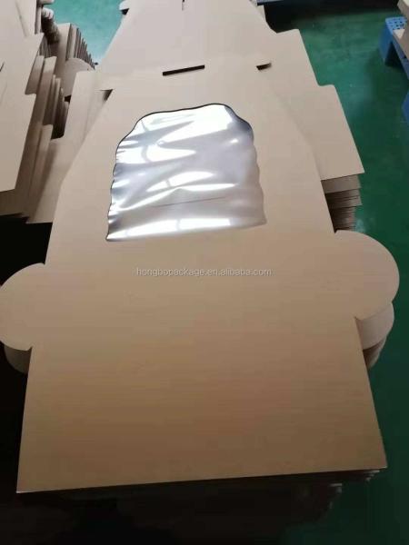 Corrugated Wedding Tall Custom Cake Box Packaging With Two Window