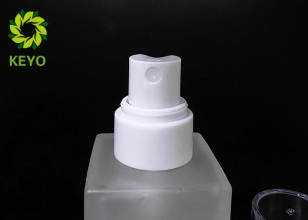 Entire Square Frosted Glass Bottle With White Plastic Sprayer In 30ml 1oz