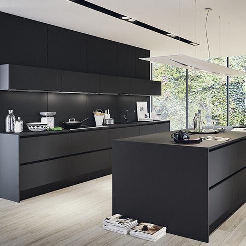 Luxury Designs Black Melamine Kitchen Cabinets Modern Kitchen Furniture Cabinet Sets For Home
