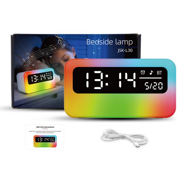 Manual Button Switch Mode Rechargeable LED Night Light 4000mAh Bluetooth Speaker White Noise Bedside Lamp App Control