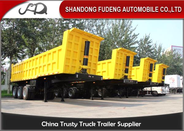 35 CBM 60 Ton End Dump Semi Trailer , Steel Mechanical Dump Trailer