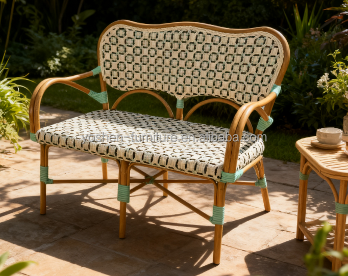 Aluminum Wicker Rattan Stackable Garden Furniture Outdoor Dining Chairs for Restaurant Beach Coffee Shops