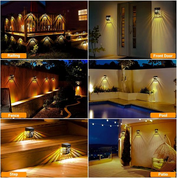 Outdoor Waterproof Solar Fence Light LED Wall Lamp For Garden Patio