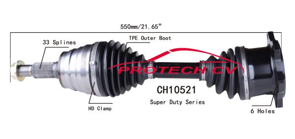 Chevrolet Avalanche 2500 CV Joint Forging Cv Axle Assy Heavy Duty Clamp TPEE Boot