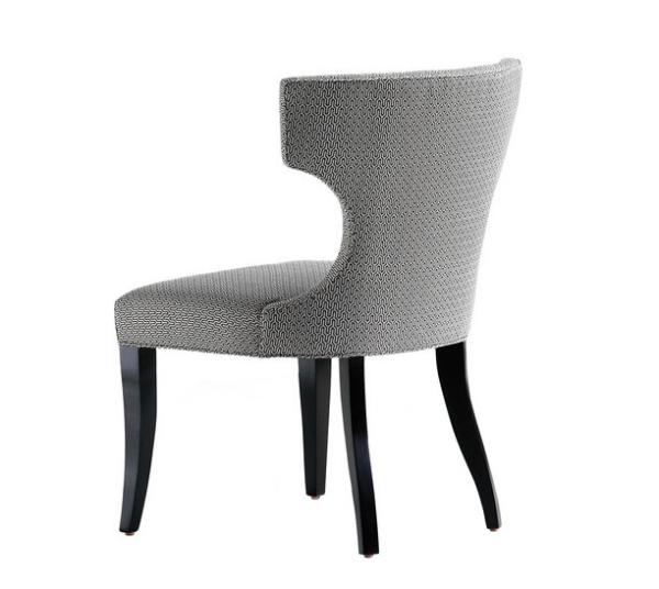 Tufted Grey Linen Wooden Dining Chair Malaysia,Simple Dining Chair,Armless Dining Chair