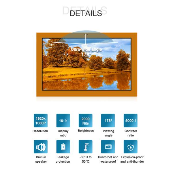 Thin Wall Mount Outdoor LCD Monitor Multimedia Playback All In One Advertising Machine