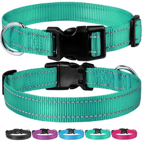 Professional-Grade Reflective Dog Collar - Adjustable Nylon Pet Collar with Safety Features
