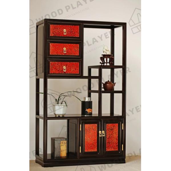 Coffrets d'étalage antiques d'acajou d'étagère d'arts et de métiers de boisage de bois de rose