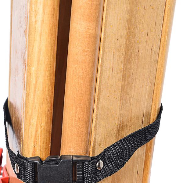 Aluminium alloy solid wood tripod with spirit level, engineering surveying instrument, impact-resistant telescopic support