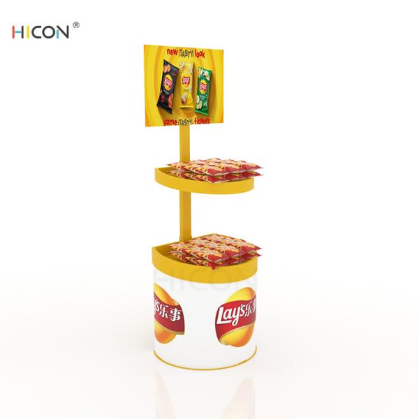 Yellow Metal Potato Chips Display Cases for Food Service Wholesale