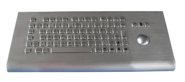 IP65 waterproof mountable stainless steel kiosk metal keyboard with trackball