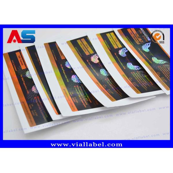 Pharmaceutical Laser Hologram Adhesive Bottle Labels for 3ml / 2ml peptide packaging with plastic tray