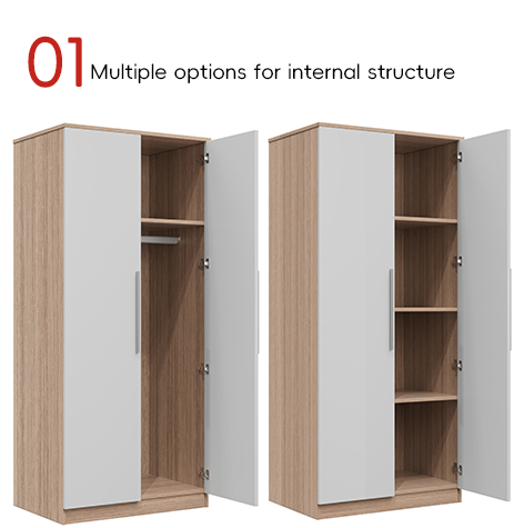 Modern Simple Design Bedroom Wardrobe With Hanging Rod Ample Storage Space Panel Wood Furniture For Home Or Living Room Support customization