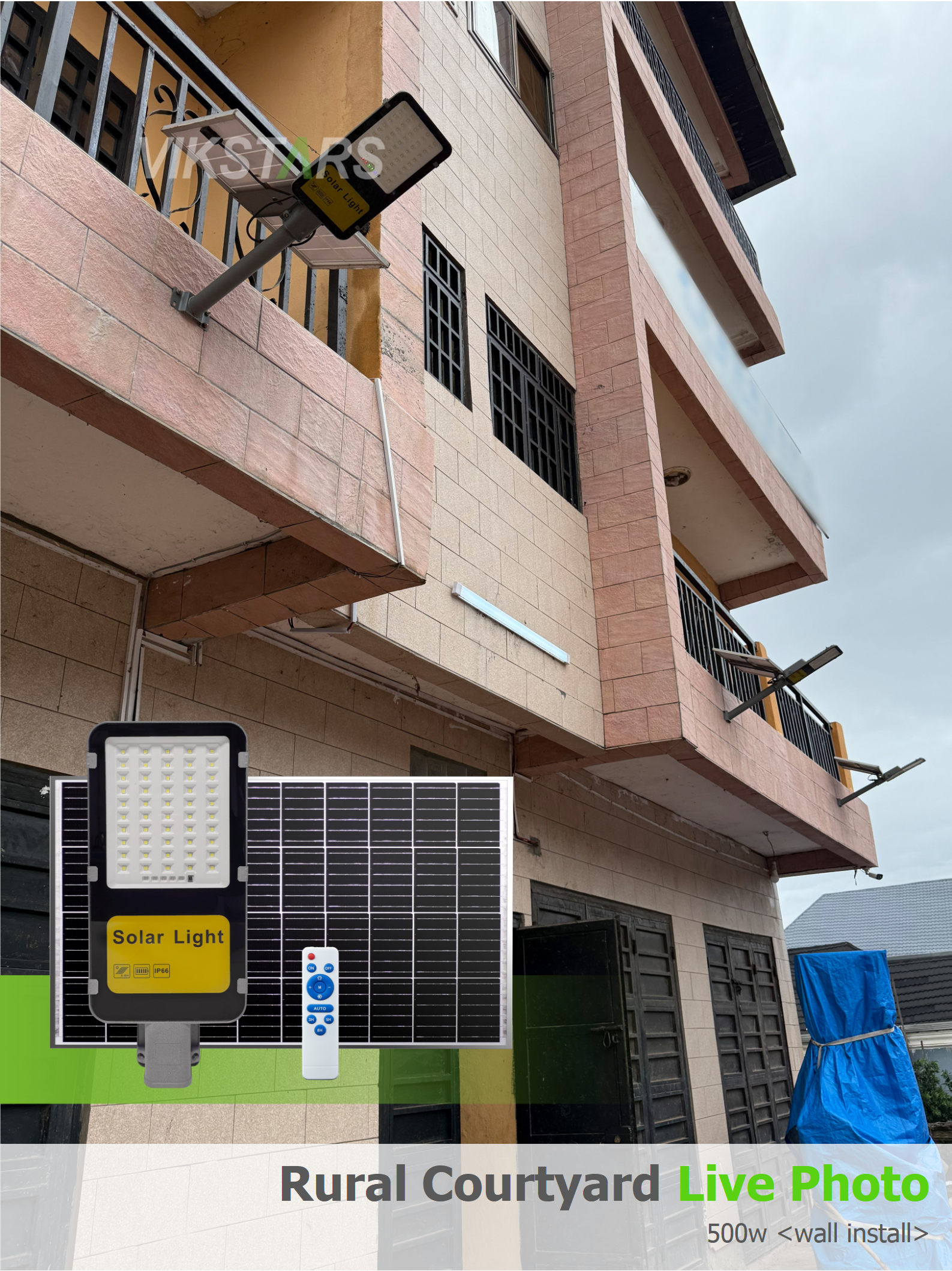 200W 300W 400W 500W Classsic Aluminum Solar Street Lights For Village Yard Outdoor
