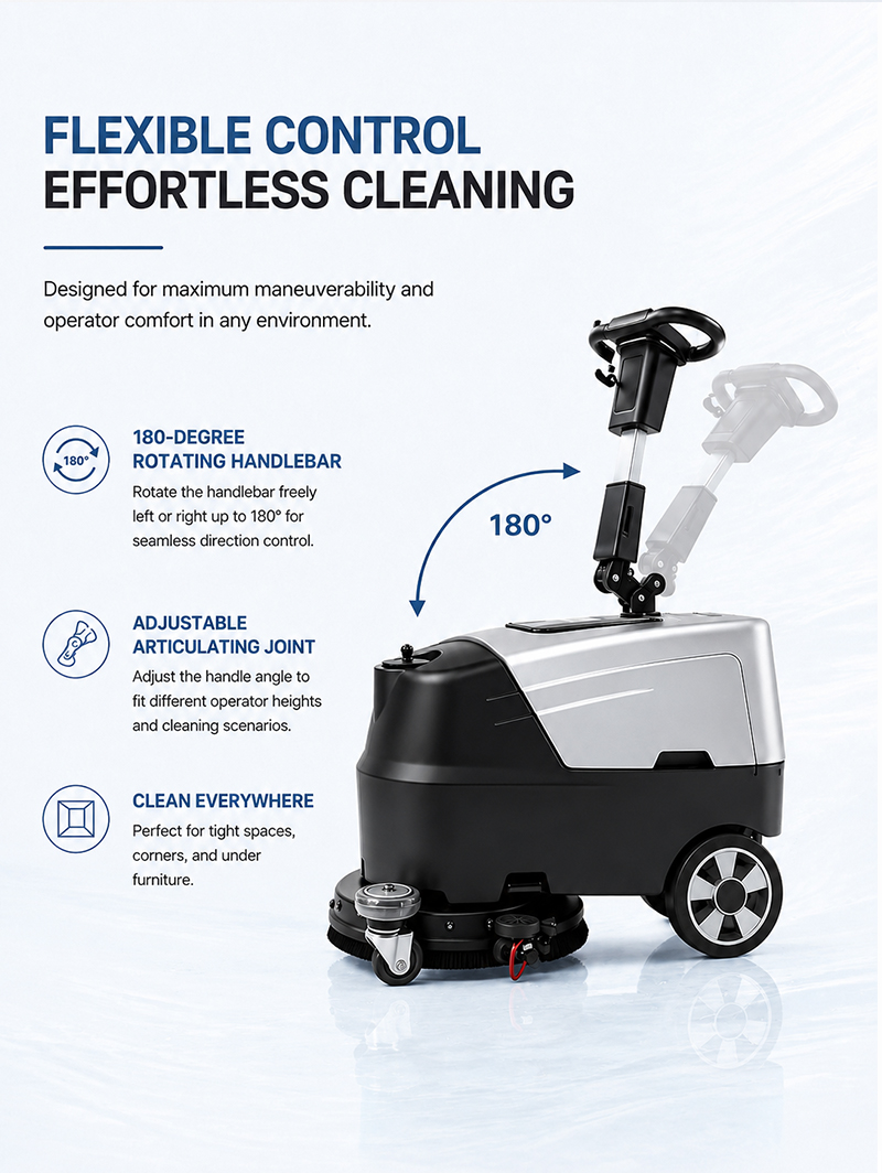 High Quality Portable Floor Scrubber Machine Easy Push for Home Use