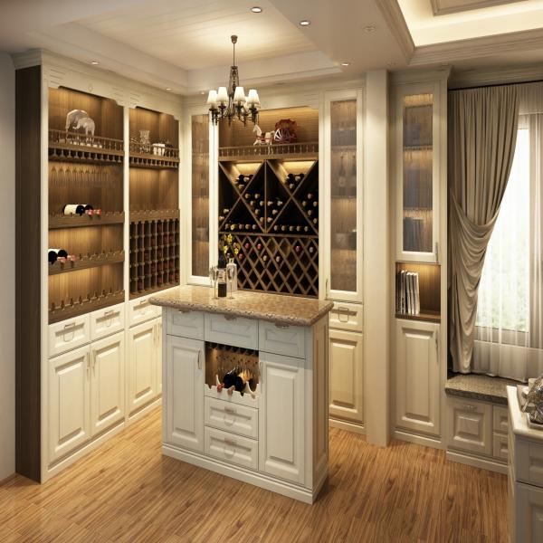 Custom Luxury Living Bar Wine Cabinet Room Furniture Wooden Wine Bar