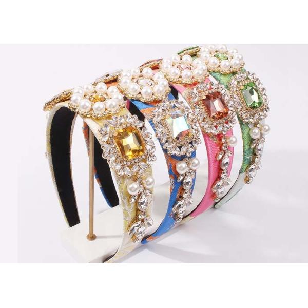 hyperbole fashion new fabric crystal diamond headbands pearl hoops hair Yiwu accessories