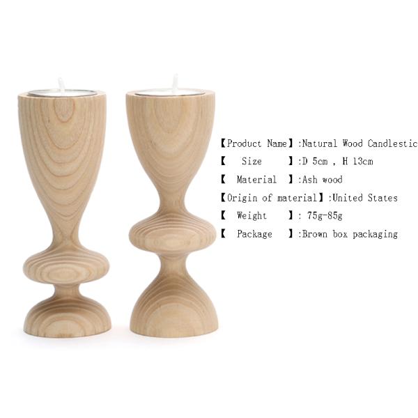 Décoration Chandelier en bois de cendres/ porte-bougies en bois naturel