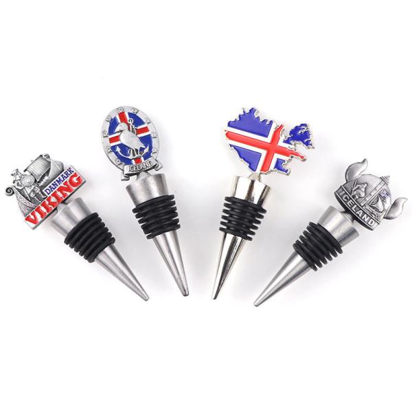 Tapones de vino de metal personalizados Tapón de botella de vino de silicona de goma navideña