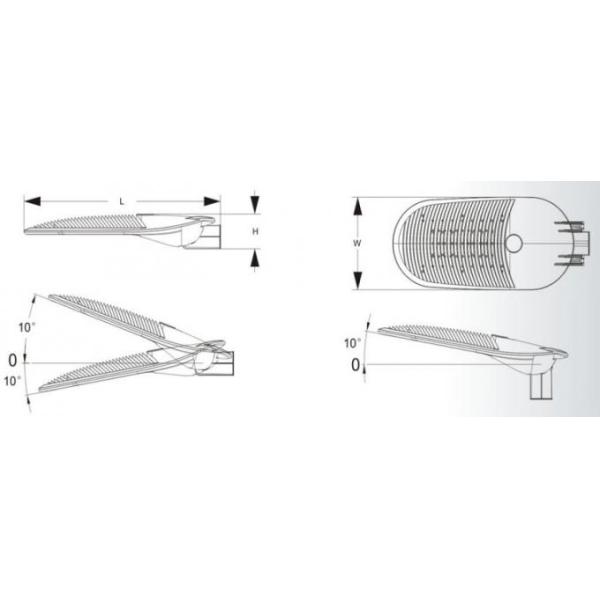 AC90-305V водонепроницаемая светодиодная уличная лампа IP66 IK08 ZHSL-09-50
