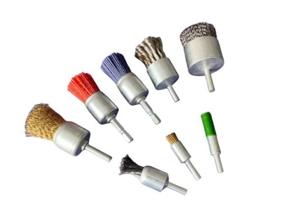 Standard Duty 12MM Encapsulated Stem Mounted End Brushes for Burr Removal