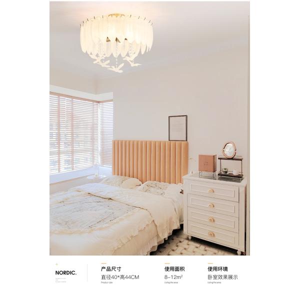 Creative Glass Feather Chandelier Modern Living Bedroom Kitchen Island Hanging(WH-CY-252)