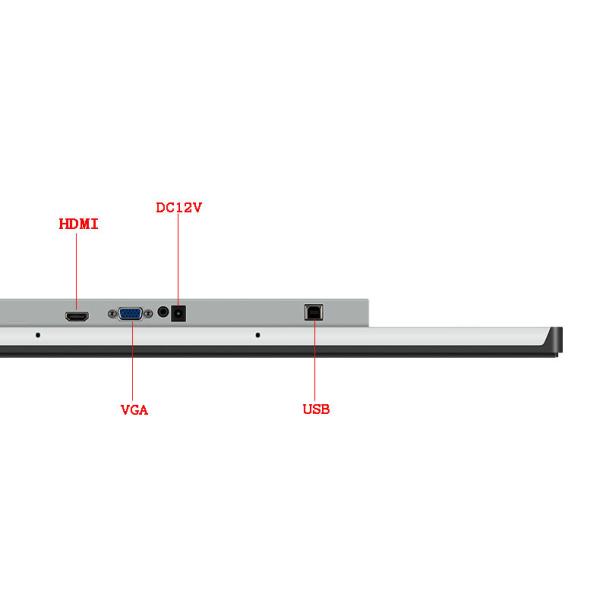 Embedded 21.5 Inch Thin Flat Lcd Monitor Dvi VGA Capacitive PCAP Touch Monitor