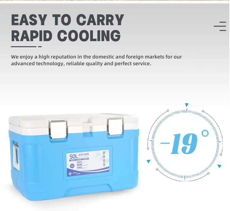 50L Large Capacity Waterproof Thermal Ice Cooler Box for Outdoor Camping and Fishing