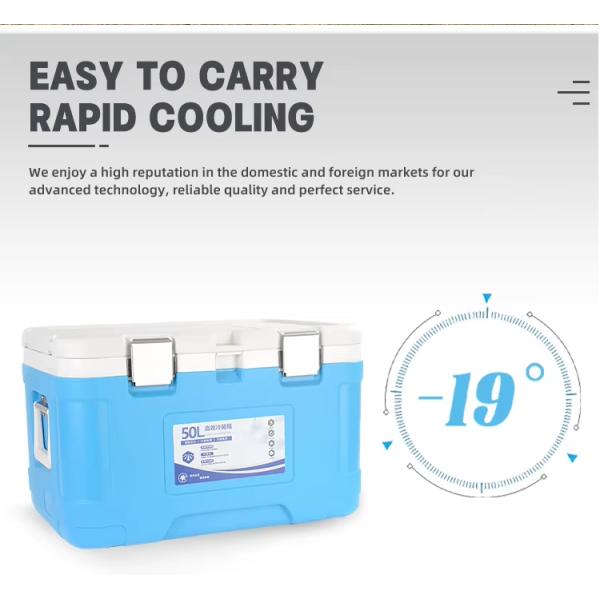 50L Large Capacity Waterproof Thermal Ice Cooler Box for Outdoor Camping and Fishing