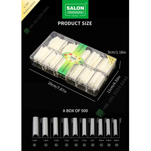 Дуга French/C удлиняя бамбуковый естественный ложный ноготь наклоняет половинные подсказки делает маникюр подсказка для салона искусства ногтя