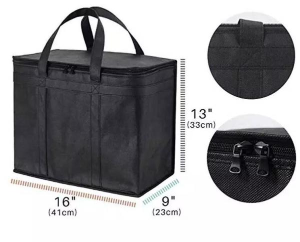 Reinforced Food Delivery Insulated Cooler Bag, Promotional Custom Recyclable Aluminum Foil Picnic Insulated Lunch