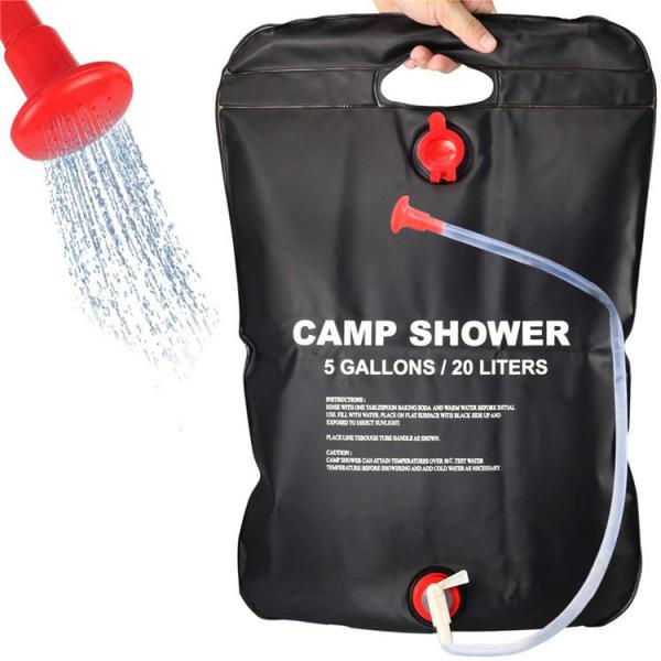 20L Outdoor Portable PVC Solar Shower Heated Water Bag for Travel Beach Camping