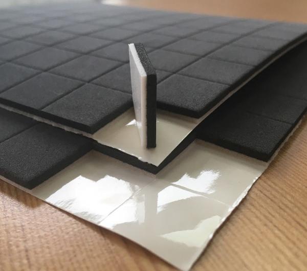 Hotsale 25x25x4MM Black Glass Protector Rubber Eva Pads for Glass Packing & Shipping by Sheet
