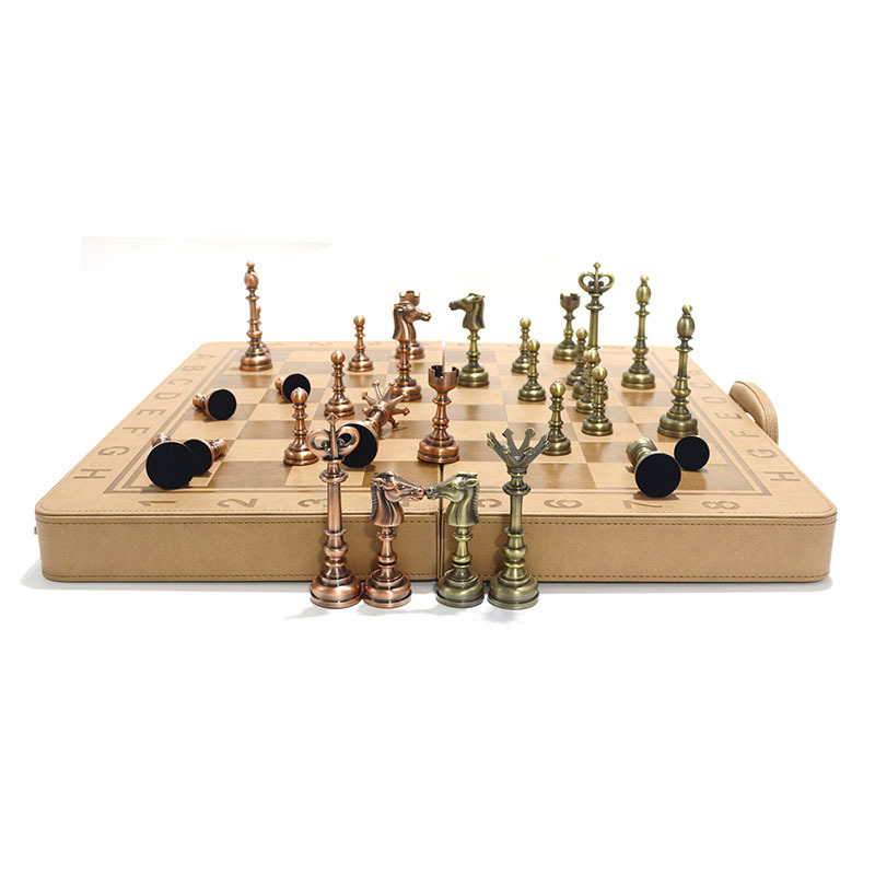 Customized Luxury Portable International Chess Set with Foldable Design and Zinc
