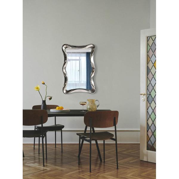 Wave Shape Wall Mounted Makeup Mirror Magnifying Silver Bathroom