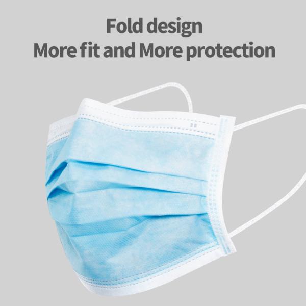 3 Ply Medical Disposable Face Mask With Elastic Ear Loop Blue And White CE Approved