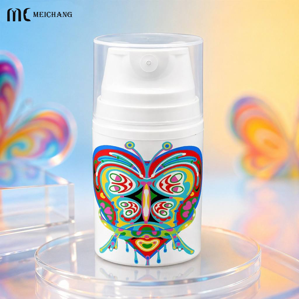 30ml-150ml Self-Sealing Airless Pump Bottle with Protective Cap | PP Vacuum Cosmetic Packaging Bottle(MC-227)