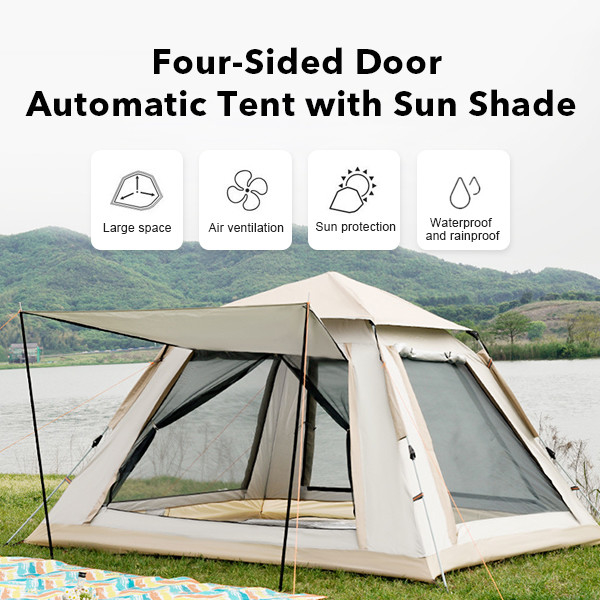 Автоматическая палатка для кемпинга на открытом воздухе для 4 человек 210D из оксфордской ткани