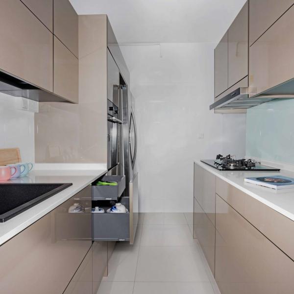 High End Mini Kitchen Cabinet High Gloss Rose Gold Lacquer Small Kitchen Cabinets