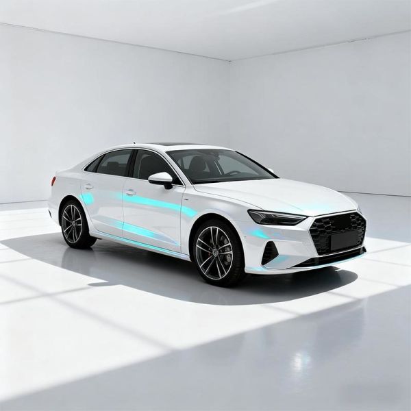 Film de changement de couleur blanc OEM / ODM, blanc résistant aux rayures, bleu, enveloppe de voiture HYC1063