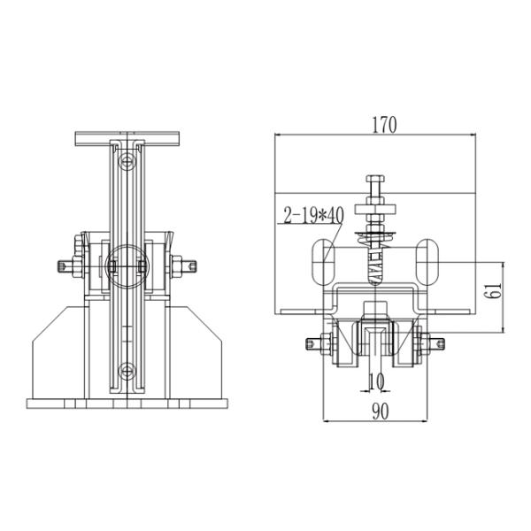 быстрый ход ботинка сползая проводника запасных частей лифта 2.5m/S 10mm